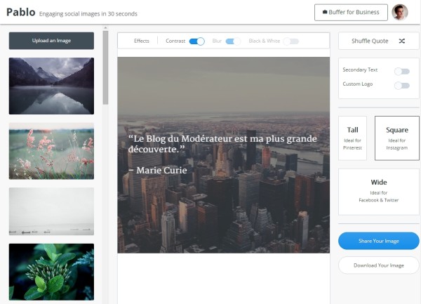 Pablo 2.0, l’outil idéal pour créer des images pour Facebook, Twitter, Instagram et Pinterest – Blog du Modérateur