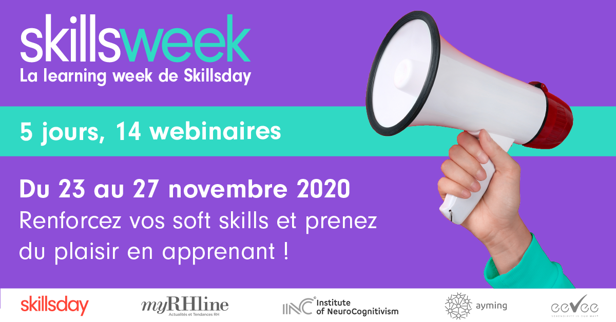 Skillsday lance sa Learning Week : 14 webinaires gratuits du 23 au 27 novembre 2020