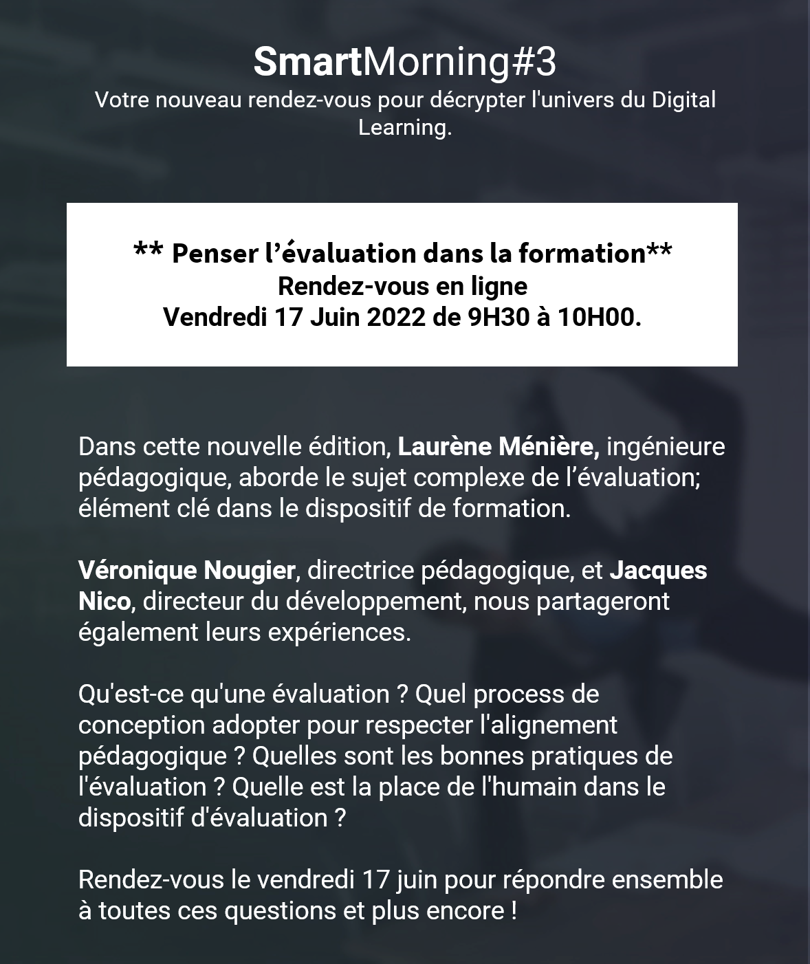 SmartMorning #3 – Penser l’évaluation dans la formation