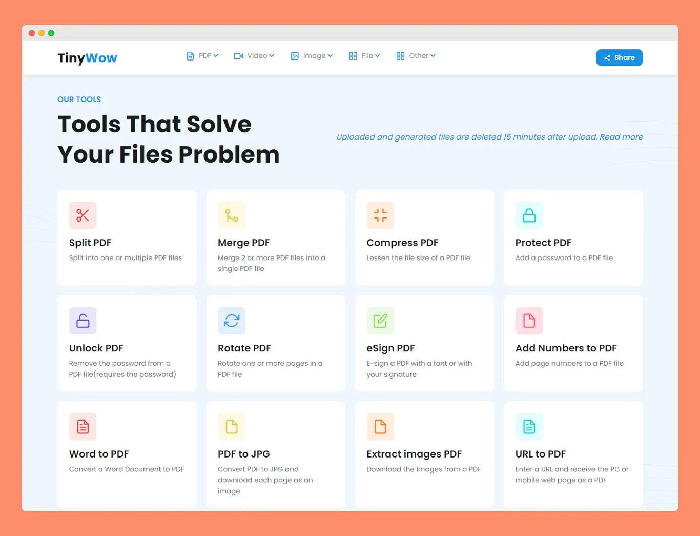 TinyWow. Des outils pour résoudre vos problèmes de fichiers — Outils tice