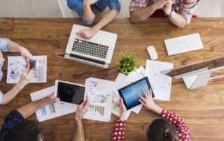 top view coworkers team working office 1 min 845×321