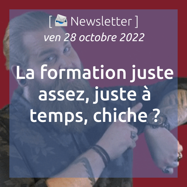 [📨 Newsletter] du 28/10/2022 La formation juste assez, juste à temps, chiche ?