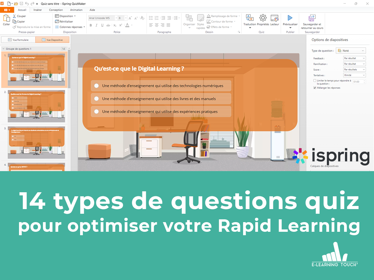 14 types de questions quiz pour optimiser votre Rapid Learning avec iSpring