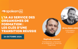 Webinaire Apolearn – L’IA au service des organismes de formation : les clés d’une transition réussie
