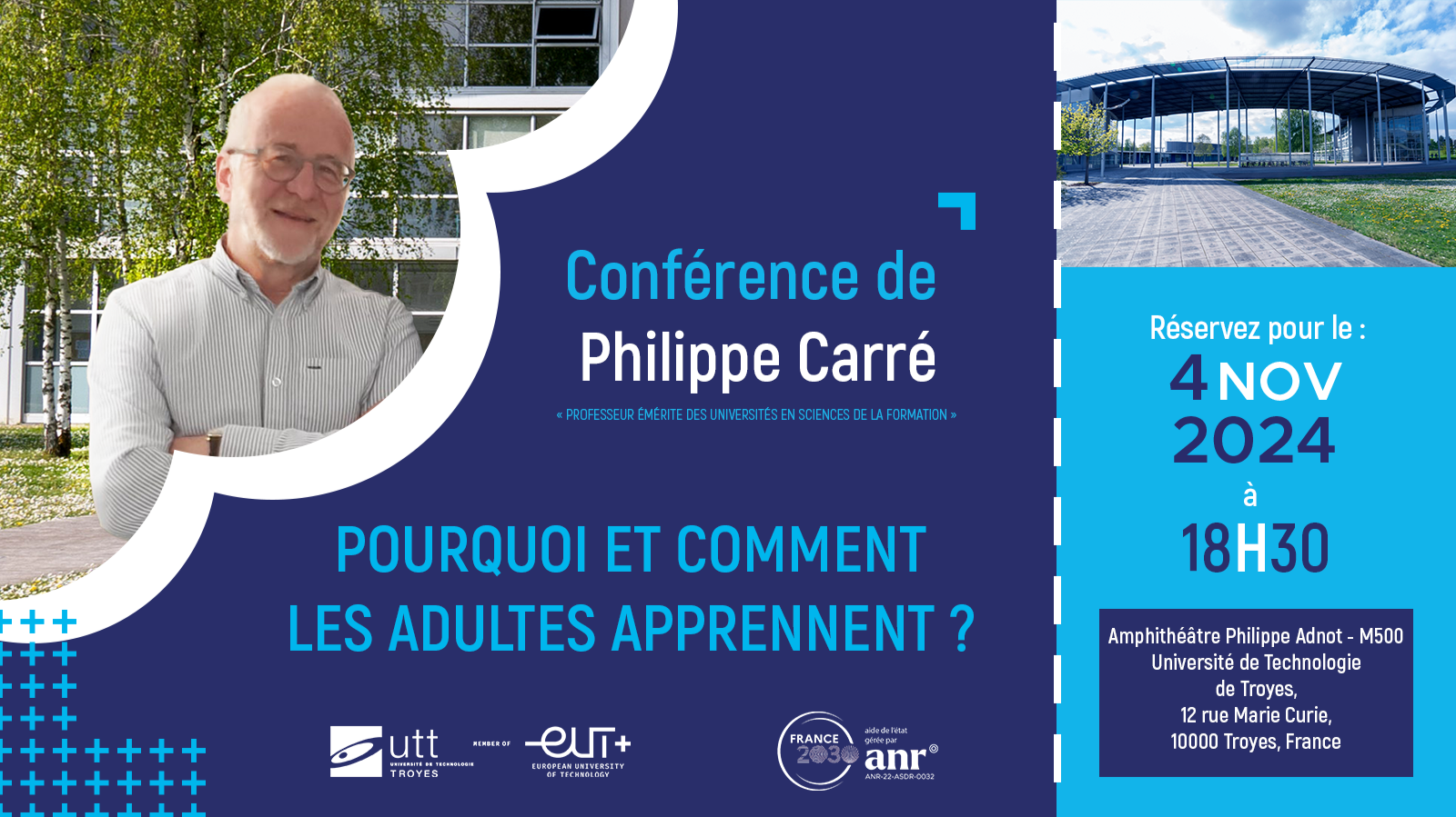 Conférence de Philippe Carré : “Pourquoi et comment les adultes apprennent”