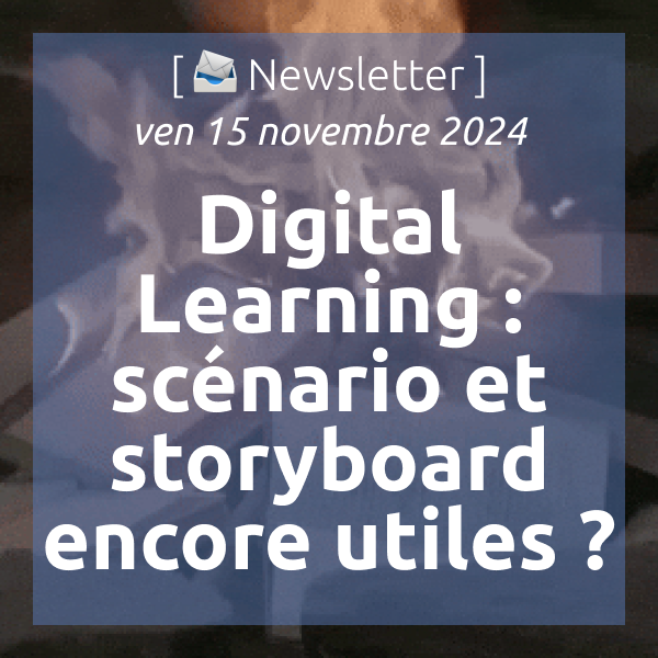 [📣Newsletter] 15/11/2024 Digital Learning : scénario et storyboard encore utiles ?