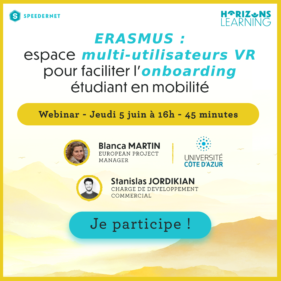 Horizons Learning – Conférence « ERASMUS : espace multi-utilisateurs VR pour faciliter l’onboarding étudiant en mobilité »