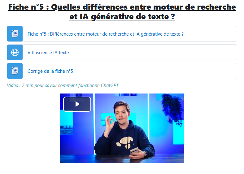 Scénario pédagogique : IA versus moteur de recherche