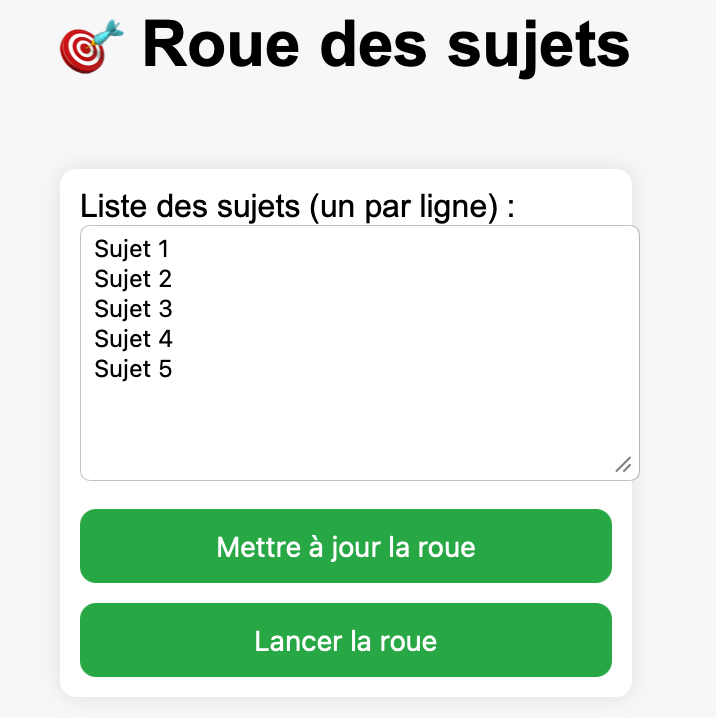 Outil pédagogique : “La roue des sujets”