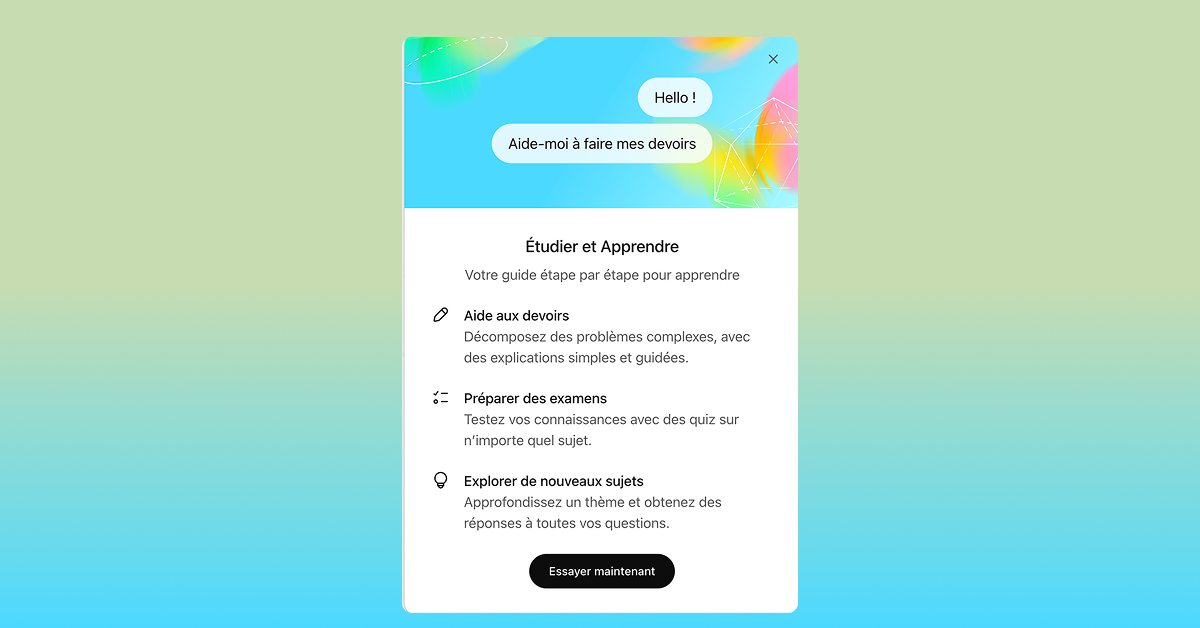 ChatGPT lance un mode Étudier qui ne s’adresse pas qu’aux étudiants