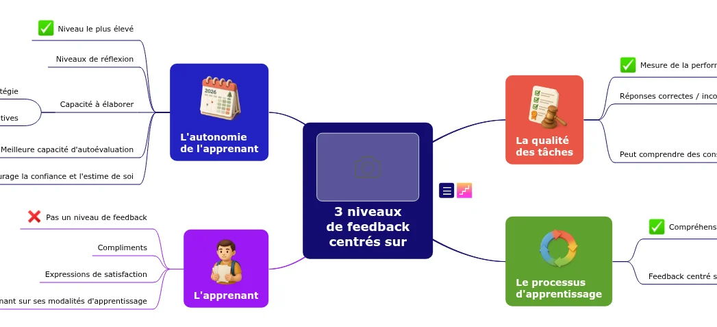 Trois niveaux de feedback : carte mentale