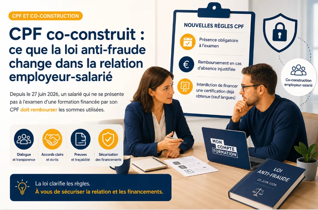 CPF co-construit : ce que la loi anti-fraude du 25 juin 2026 change dans la relation employeur-salarié